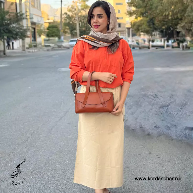 کیف مجلسی چرم زنانه مدل ایراندخت طرح ساده