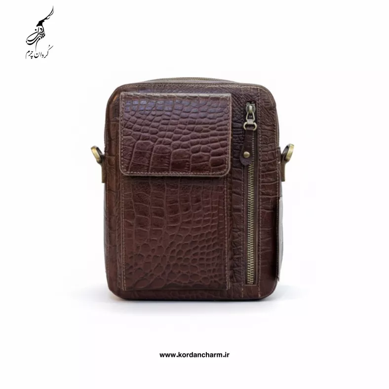 کیف دوشی اسپرت چرم مدل دیلان کروکدیل