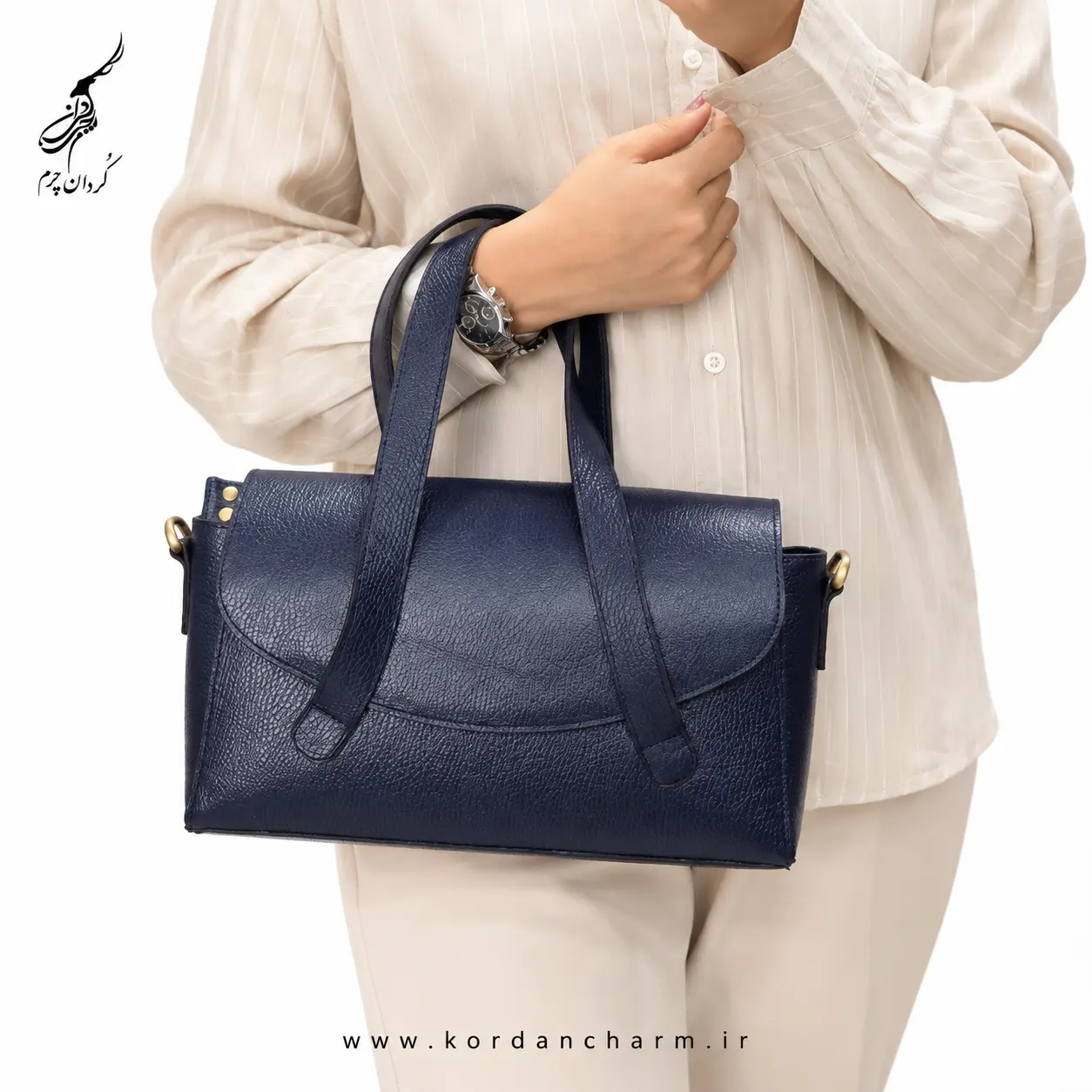 کیف چرم مجلسی زنانه ایراندخت طرح فلوتر