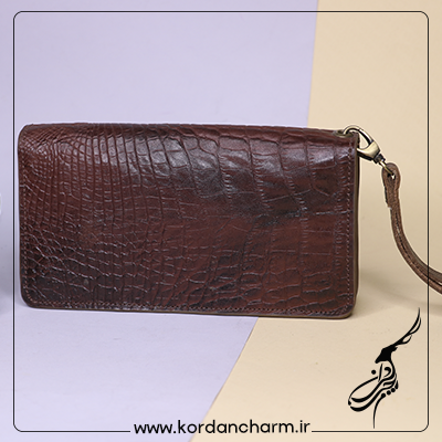 کیف دستی چرم گاوی طرح کروکدیل مدل آوید