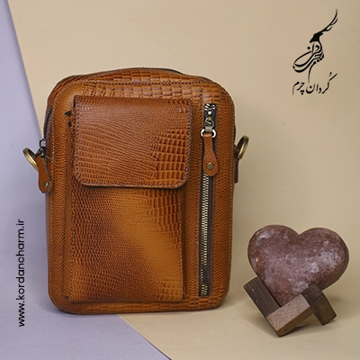 کیف دوشی چرم عسلی